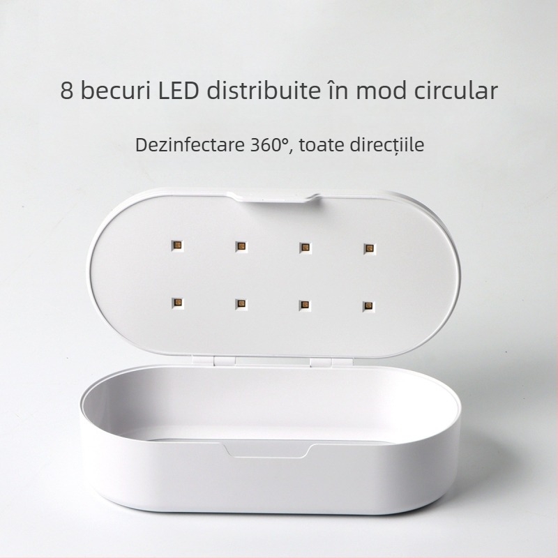 Cutie de dezinfectare pentru unghii cu UV, sterilizator multifuncțional plug-in, plastic+LED, 450 g, XDSE001, OHT