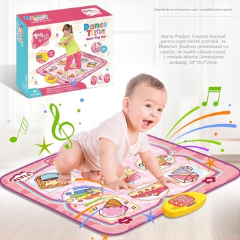 Covoraș muzical interactiv pentru copii - pian cu pedale pentru picior, jucărie educativă, material textil ușor, grosime 5 cm, pentru copii 4-6 ani