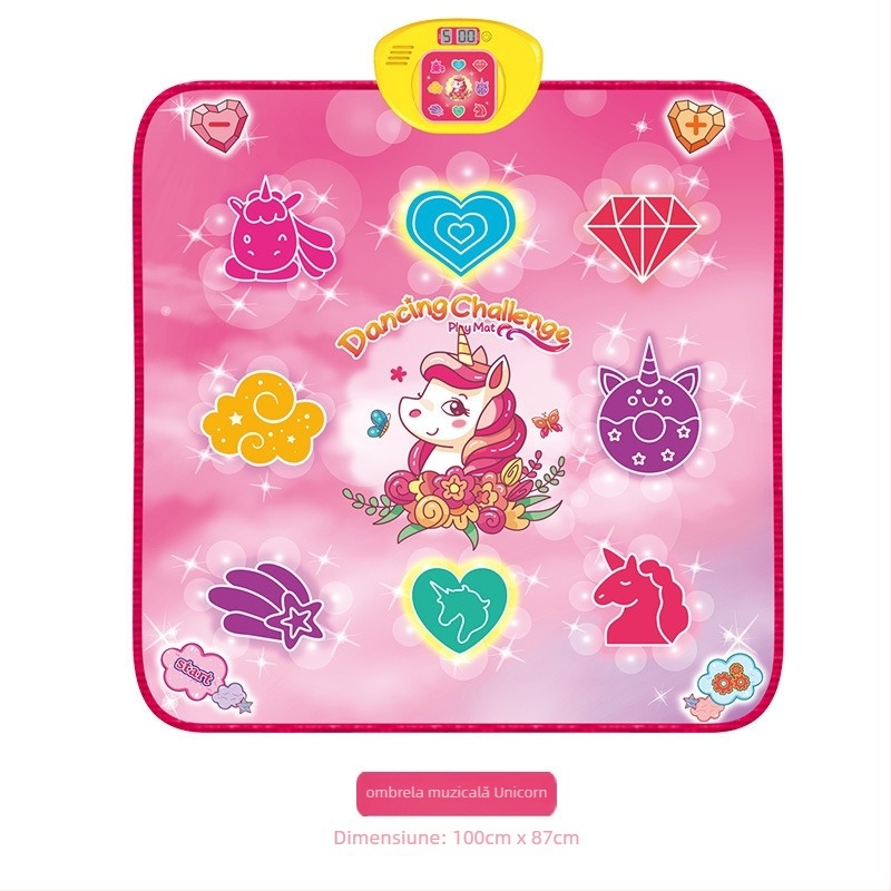 Covoraș muzical interactiv pentru copii - pian cu pedale pentru picior, jucărie educativă, material textil ușor, grosime 5 cm, pentru copii 4-6 ani