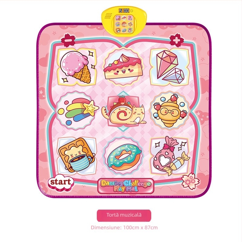 Covoraș muzical interactiv pentru copii - pian cu pedale pentru picior, jucărie educativă, material textil ușor, grosime 5 cm, pentru copii 4-6 ani