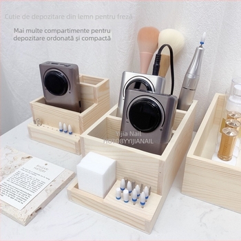 Cutie de depozitare pentru unghii, organizator cu două niveluri pentru instrumente de manichiură