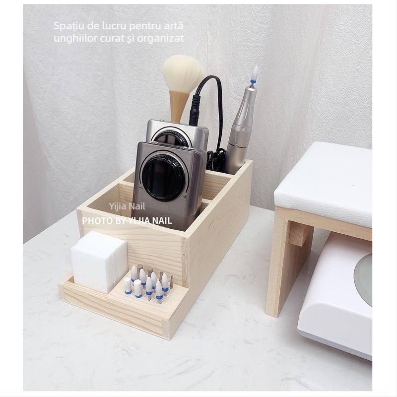 Cutie de depozitare pentru unghii, organizator cu două niveluri pentru instrumente de manichiură