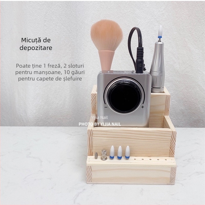 Cutie de depozitare pentru unghii, organizator cu două niveluri pentru instrumente de manichiură