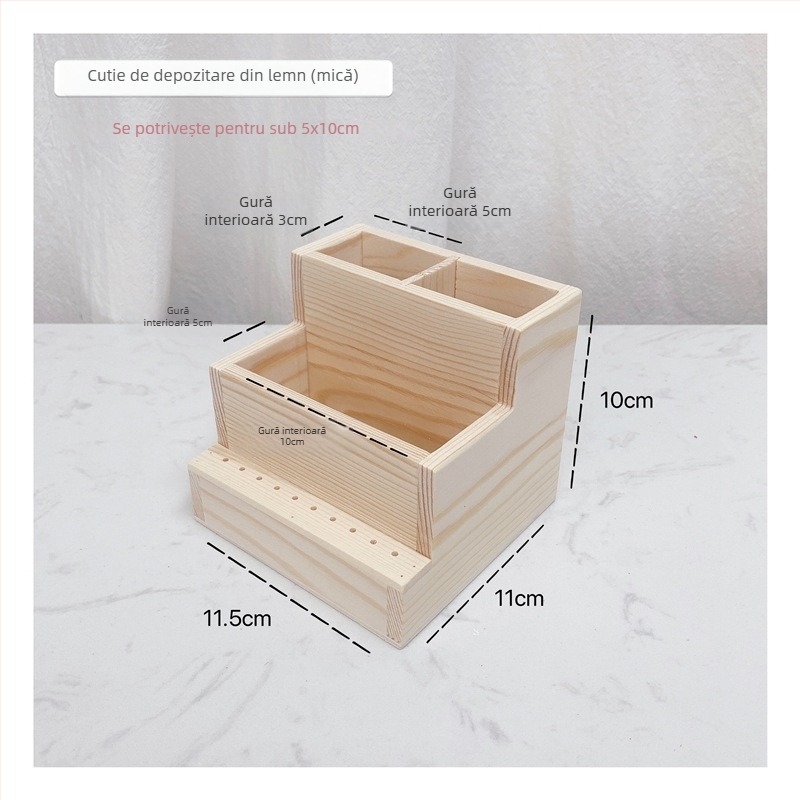 Cutie de depozitare pentru unghii, organizator cu două niveluri pentru instrumente de manichiură