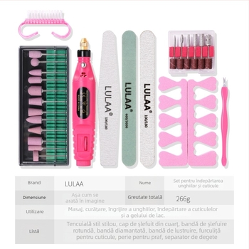 Set pilitor unghii USB: mini portabil, stilou, pentru îndepărtarea pielii moarte și lustruirea unghiilor (Model USB, 266 g)