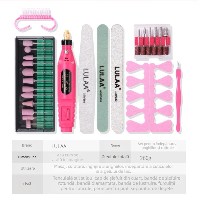 Set pilitor unghii USB: mini portabil, stilou, pentru îndepărtarea pielii moarte și lustruirea unghiilor (Model USB, 266 g)