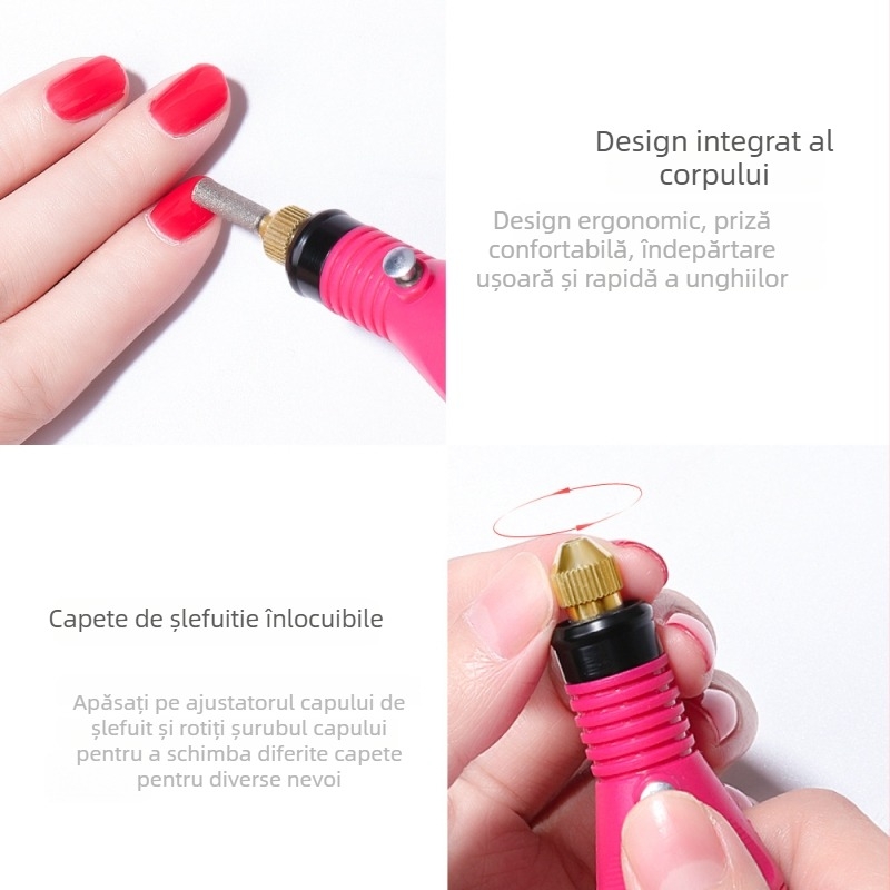 Set pilitor unghii USB: mini portabil, stilou, pentru îndepărtarea pielii moarte și lustruirea unghiilor (Model USB, 266 g)