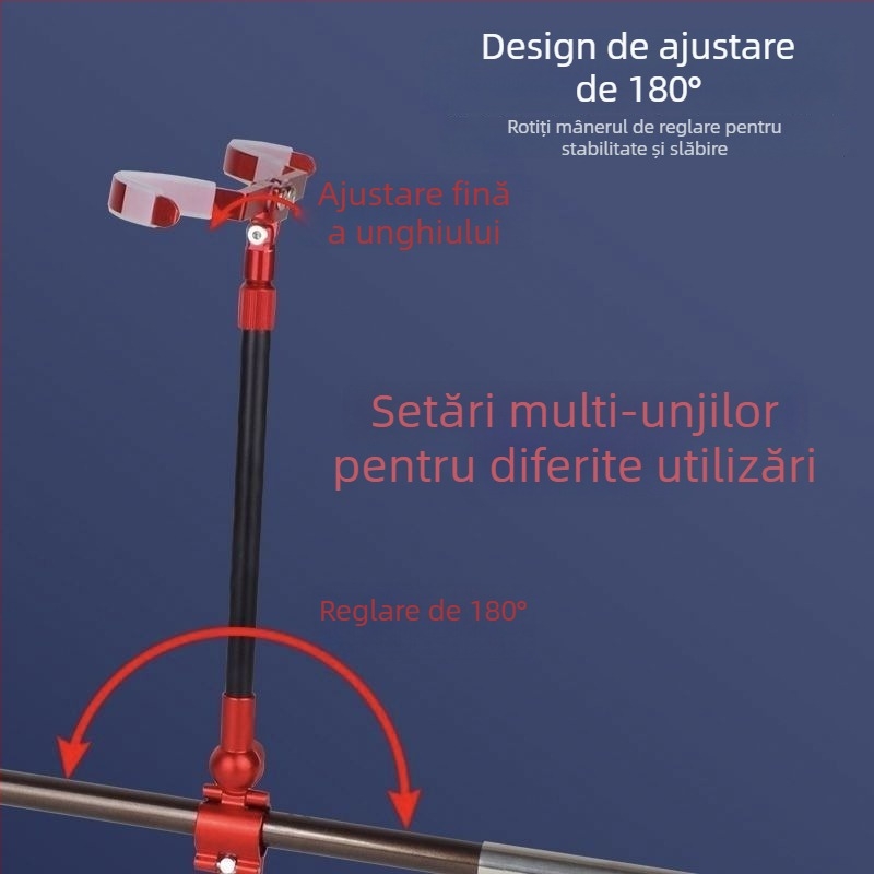 Suport pentru undițe din aliaj de aluminiu, pentru două undițe, două capete, agățare din spate, model Fort