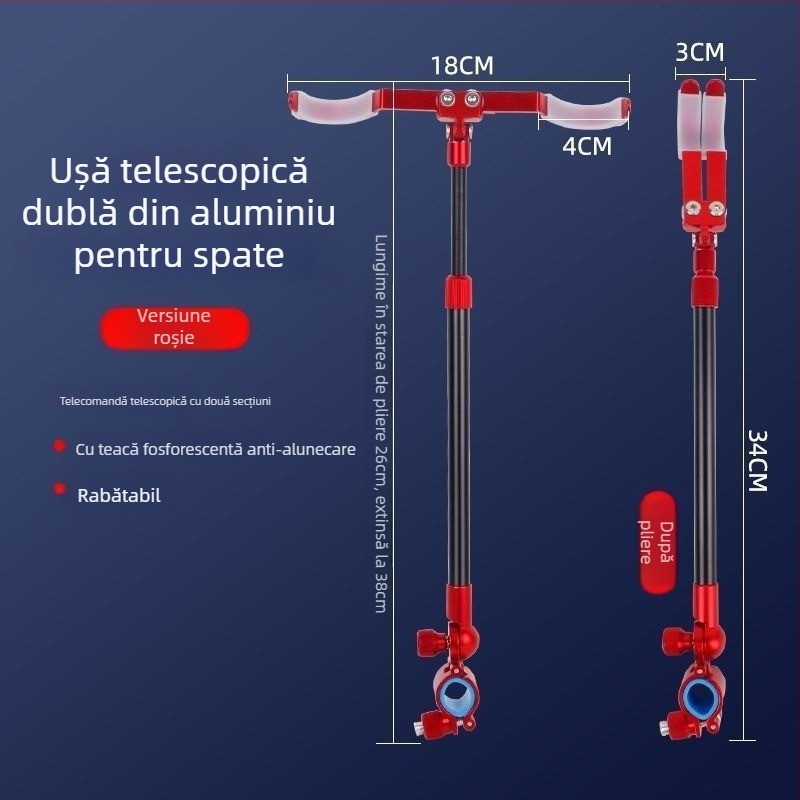Suport pentru undițe din aliaj de aluminiu, pentru două undițe, două capete, agățare din spate, model Fort