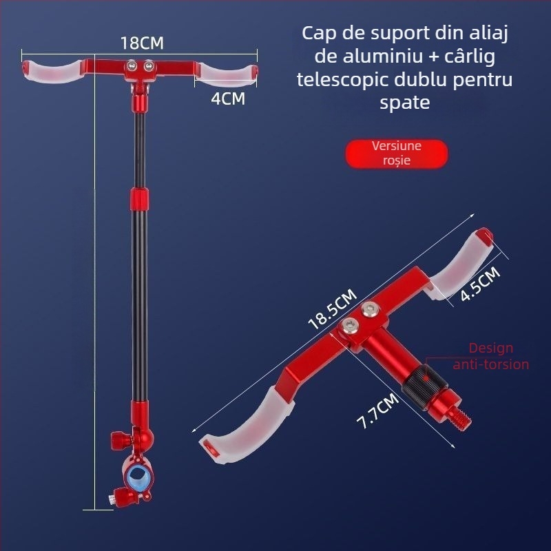 Suport pentru undițe din aliaj de aluminiu, pentru două undițe, două capete, agățare din spate, model Fort