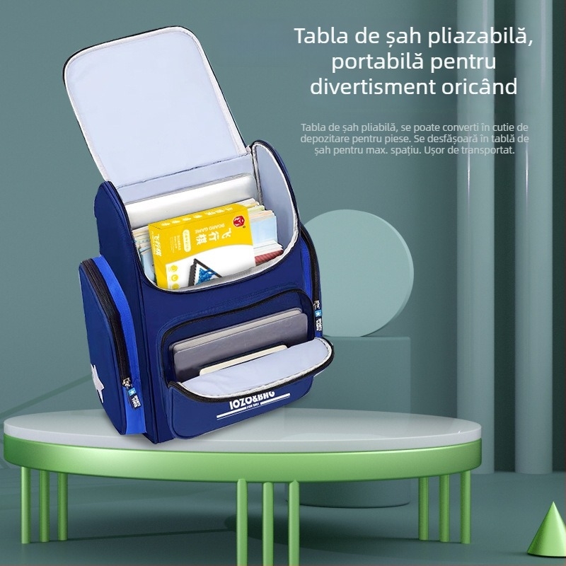 Tablă pliabilă de Ludo cu magneți – joc de masă portabil pentru copii, educațional pentru familie (material PS ecologic, magnetic, pentru acasă și școală)