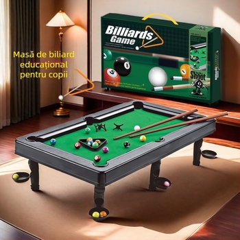 Masă de biliard mini pentru interior pentru copii – joc educațional interactiv pentru părinți și copii, dezvoltă coordonarea mână-ochi și abilitățile cognitive (construcție din plastic)