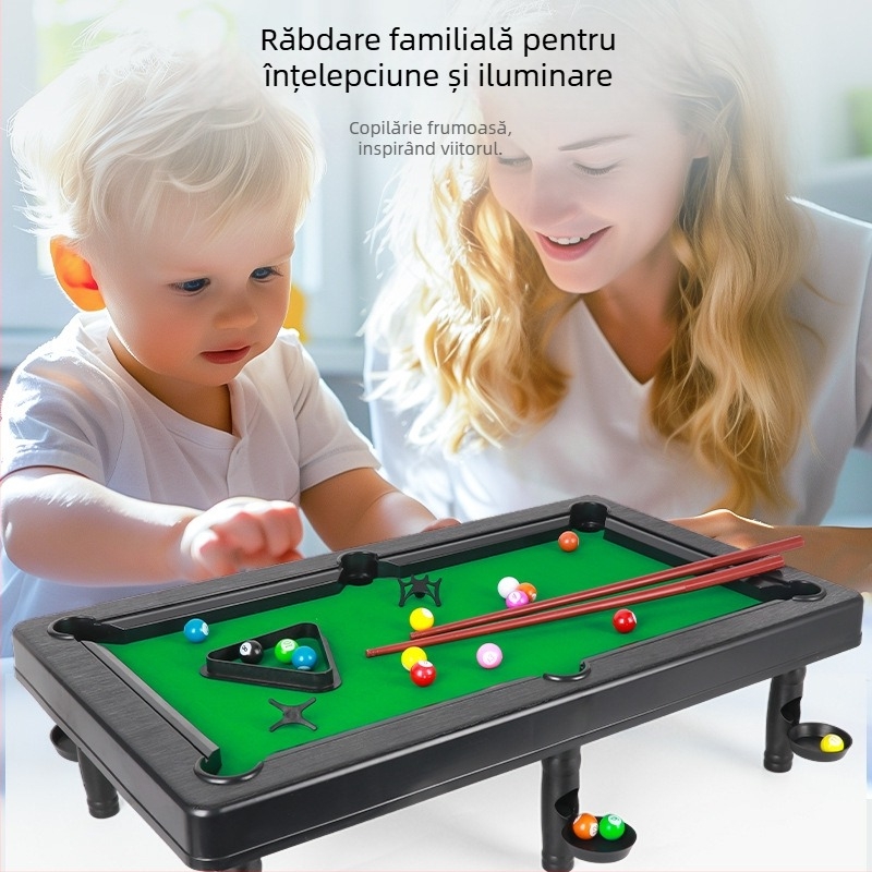 Masă de biliard mini pentru interior pentru copii – joc educațional interactiv pentru părinți și copii, dezvoltă coordonarea mână-ochi și abilitățile cognitive (construcție din plastic)