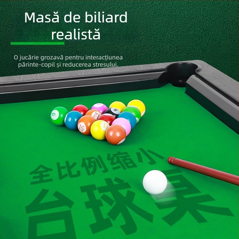 Masă de biliard mini pentru interior pentru copii – joc educațional interactiv pentru părinți și copii, dezvoltă coordonarea mână-ochi și abilitățile cognitive (construcție din plastic)
