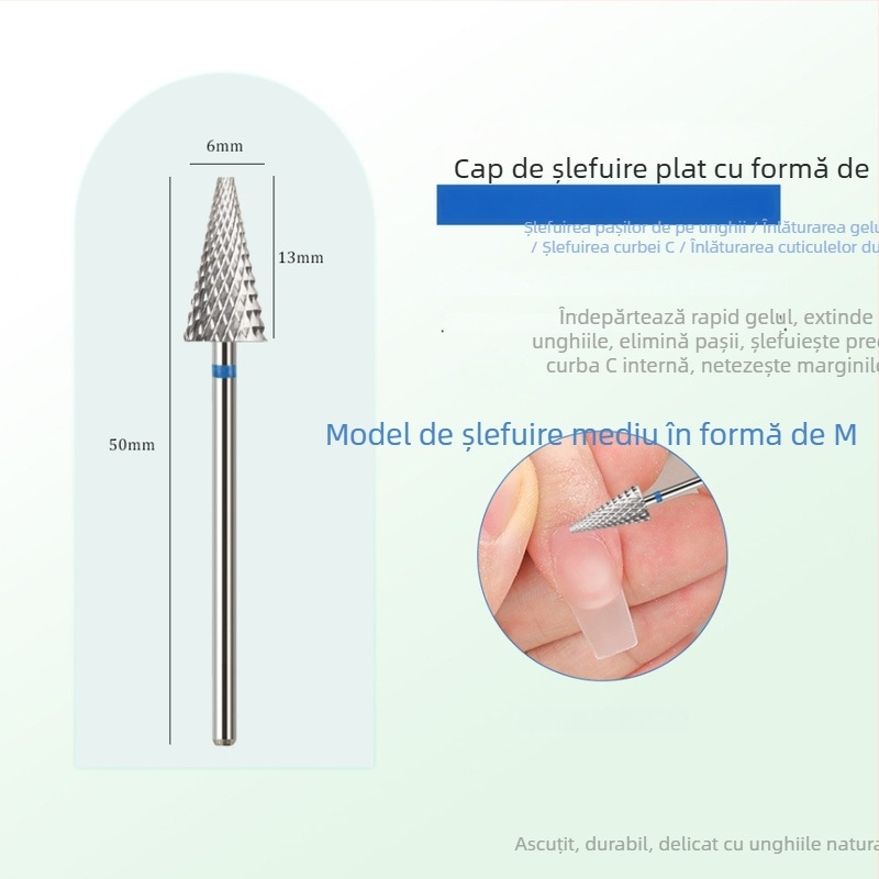Cap de șlefuit unghii cu vârf plat, din aliaj, marca Wanzhong, model 1001276149