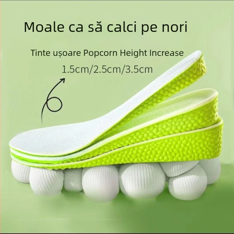 Tălpi PU pentru creșterea înălțimii, model talpă integral ridicată, stil cu trei înălțimi, pentru bărbați și femei