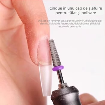 Cap de șlefuire din oțel wolfram cu pași pentru pre-tratarea pielii moarte – instrument de manichiură, burghiu pentru bormașină, polisare