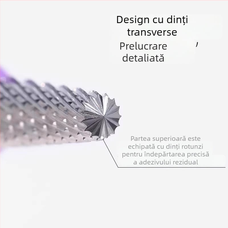 Cap de șlefuire din oțel wolfram cu pași pentru pre-tratarea pielii moarte – instrument de manichiură, burghiu pentru bormașină, polisare