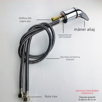 Valvă amestec apă fierbinte/rece pentru patul de spălat păr – robinet cu montaj pe birou, disc ceramic, corp din cupru, design cu o singură gaură, tip ridicare