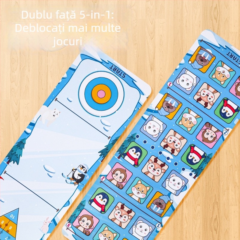 Joc de curling pe masă pentru interior — distracție în familie, duel între doi și jocuri multiplayer, educație timurie, dezvoltare cognitivă, construcție din plastic (4–14 ani).