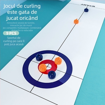 Joc pe birou curling ice hockey pentru copii – joc interactiv pentru doi jucători, educațional, dezvoltă coordonarea mână-ochi