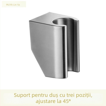 Suport fix pentru duș spray gun, ABS plastic, montaj cu șuruburi, finisaj PVD nichelat