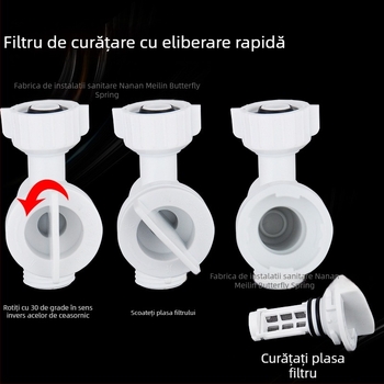Dispozitiv filtru pentru conducta de alimentare a toaletei - plastic, filtru detașabil pentru curățare, interfață filet 4, marcă hjsn