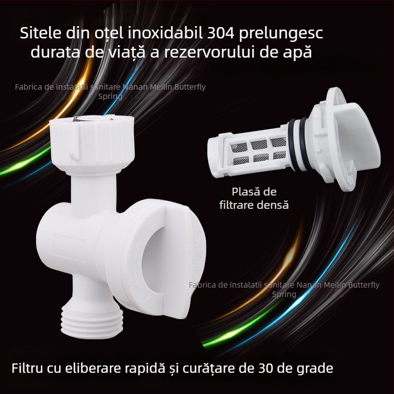 Dispozitiv filtru pentru conducta de alimentare a toaletei - plastic, filtru detașabil pentru curățare, interfață filet 4, marcă hjsn