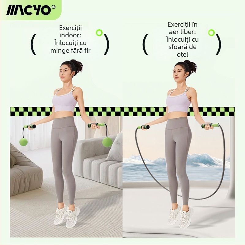 MACYO săritură fără sfoară pentru adulți, design cu minge mare, PVC; potrivit pentru fitness și sporturi școlare.