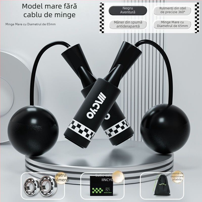 MACYO săritură fără sfoară pentru adulți, design cu minge mare, PVC; potrivit pentru fitness și sporturi școlare.