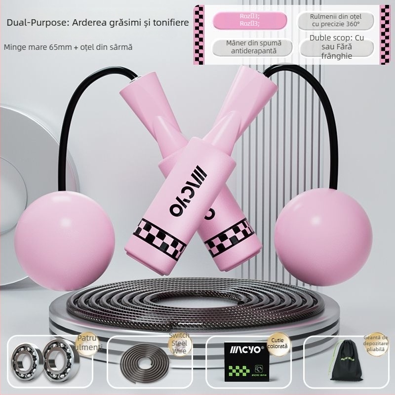 MACYO săritură fără sfoară pentru adulți, design cu minge mare, PVC; potrivit pentru fitness și sporturi școlare.