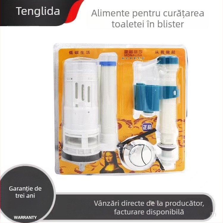 Fitings pentru rezervorul de toaletă: ABS material, brand Tenglida, robinet de alimentare cu acționare manuală, stil modern minimalist