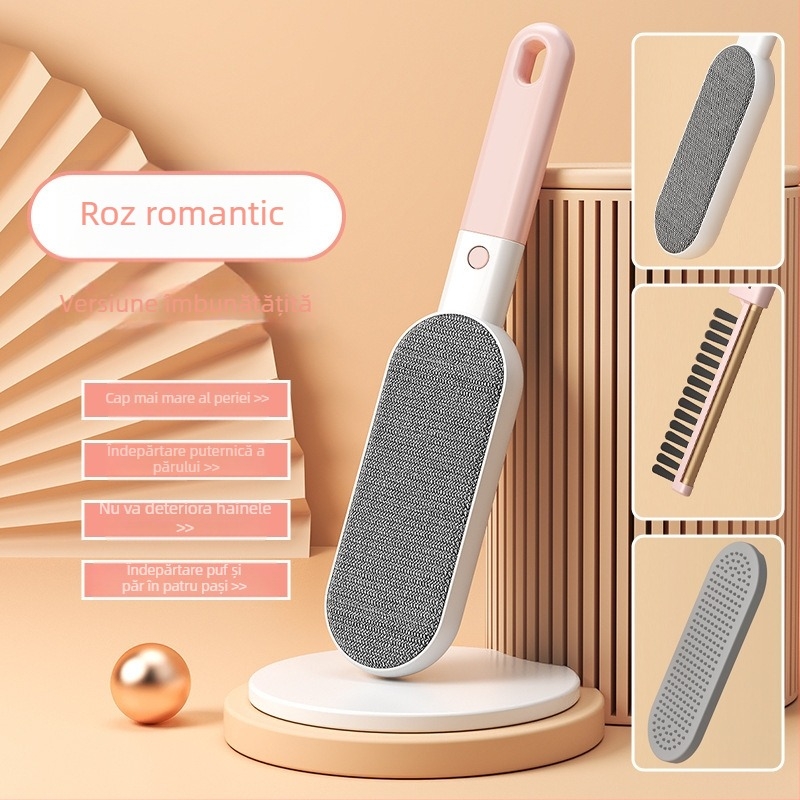 Perie electrostatică dublă pentru îndepărtarea părului de pe lenjerii și cuverturi, ideală pentru haine și paltoane din cașmir — din plastic, lansată iarna 2021.