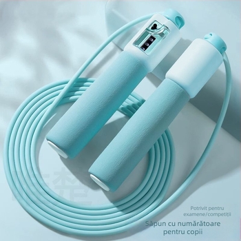 Frânghie de sărit cu numărătoare inteligentă pentru elevi, lungime reglabilă, material PVC, antrenament sportiv