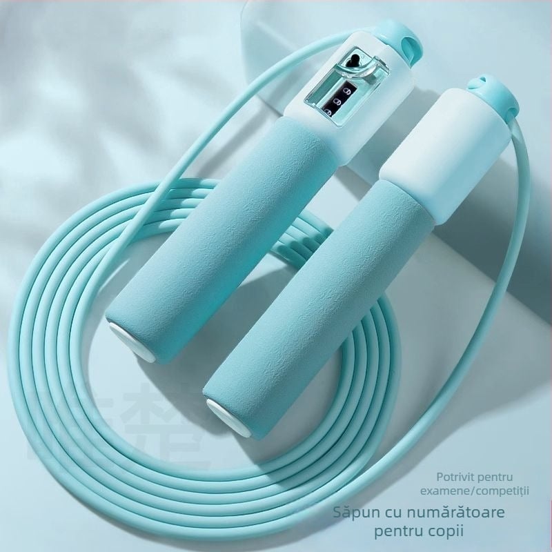 Frânghie de sărit cu numărătoare inteligentă pentru elevi, lungime reglabilă, material PVC, antrenament sportiv