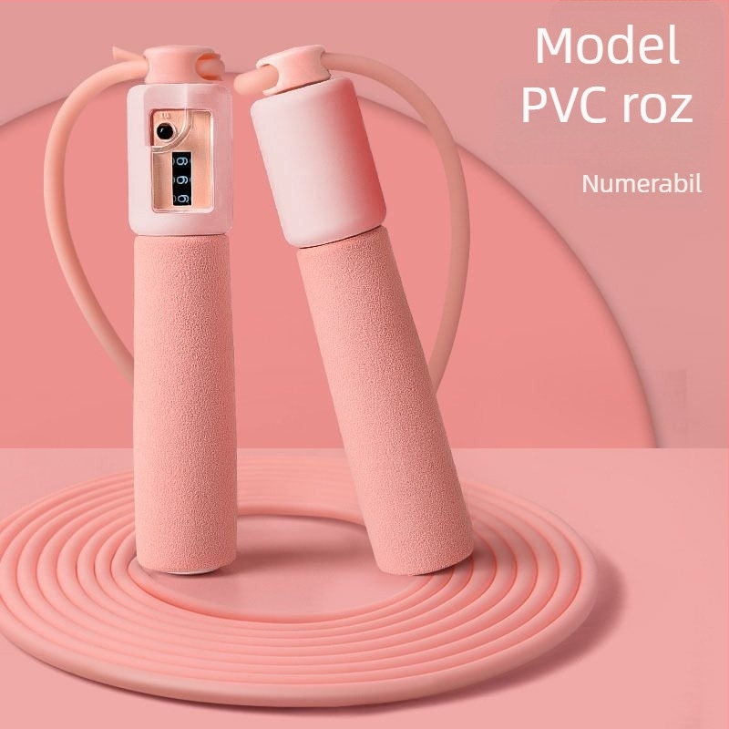 Frânghie de sărit cu numărătoare inteligentă pentru elevi, lungime reglabilă, material PVC, antrenament sportiv