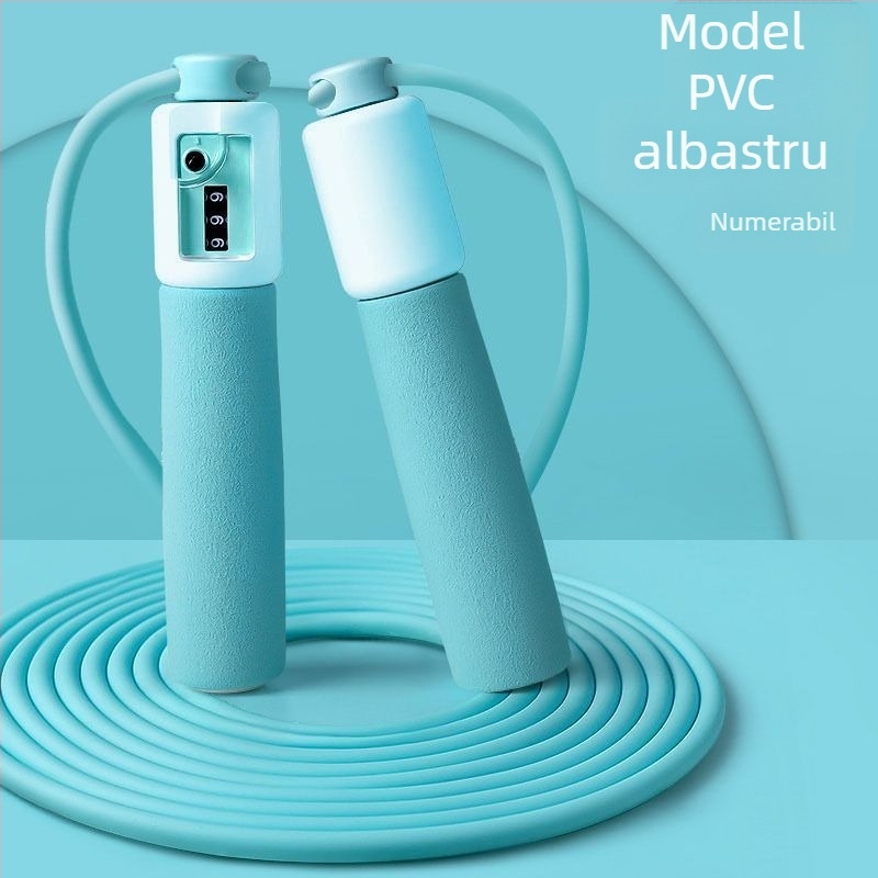 Frânghie de sărit cu numărătoare inteligentă pentru elevi, lungime reglabilă, material PVC, antrenament sportiv