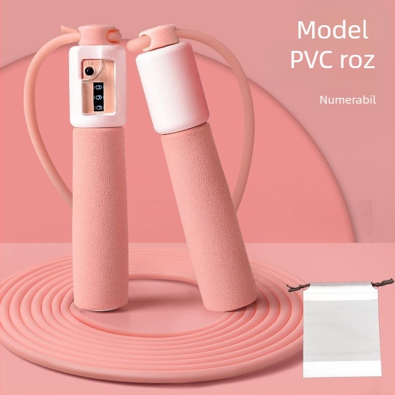 Frânghie de sărit cu numărătoare inteligentă pentru elevi, lungime reglabilă, material PVC, antrenament sportiv