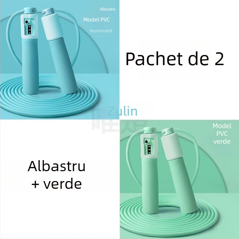 Frânghie de sărit cu numărătoare inteligentă pentru elevi, lungime reglabilă, material PVC, antrenament sportiv