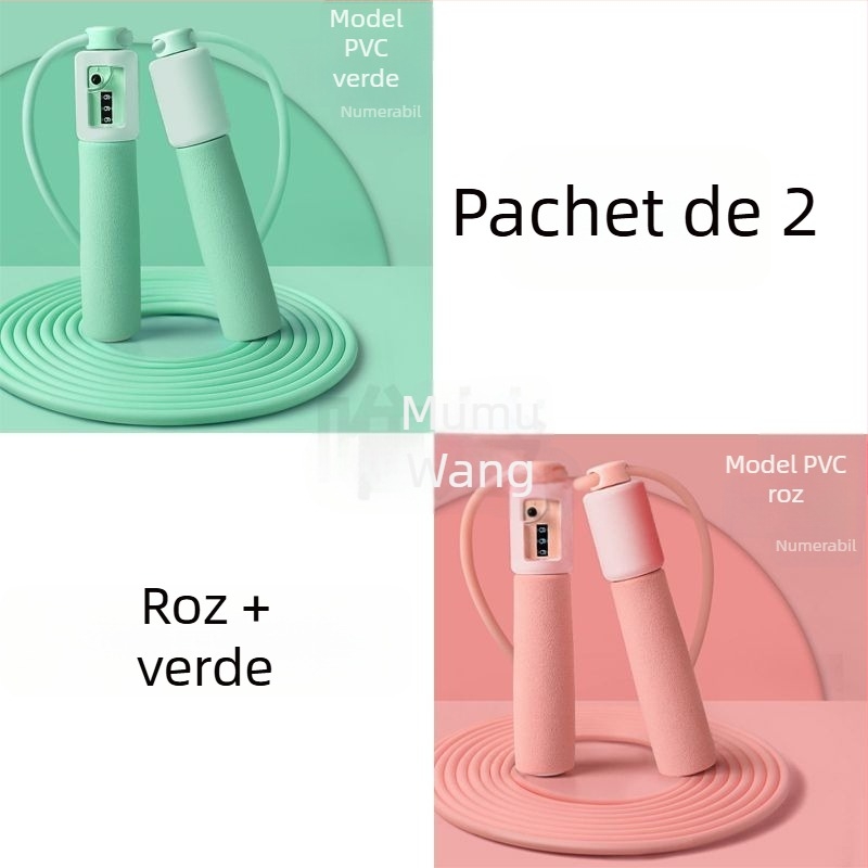 Frânghie de sărit cu numărătoare inteligentă pentru elevi, lungime reglabilă, material PVC, antrenament sportiv