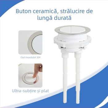 Accesorii pentru rezervorul de toaletă — universale, dublu sistem de spălare, buton ceramic pentru spălare, formă rotundă, stil modern și simplu