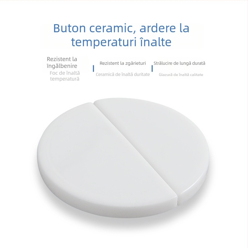 Accesorii pentru rezervorul de toaletă — universale, dublu sistem de spălare, buton ceramic pentru spălare, formă rotundă, stil modern și simplu