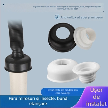 Inel de etanșare din silicon pentru canalizare, certificat EU CE, anti miros și anti insecte, potrivit pentru baie, mașină de spălat, chiuvetă și drenajul de podea