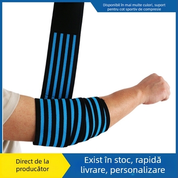 YCNOZ mansetă de compresie pentru cot, fibre de poliester, model 65789, pentru sală de sport și ridicare de greutăți