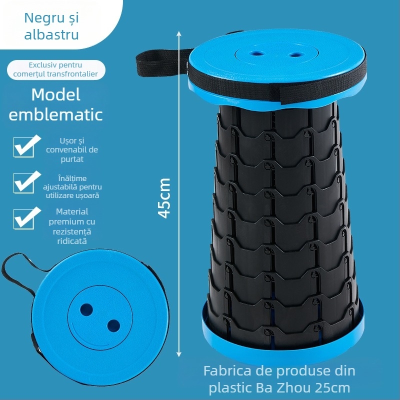 Taburet telescopic pliabil 3-a generație - material PP, pliabil, categorie: scaune pliabile