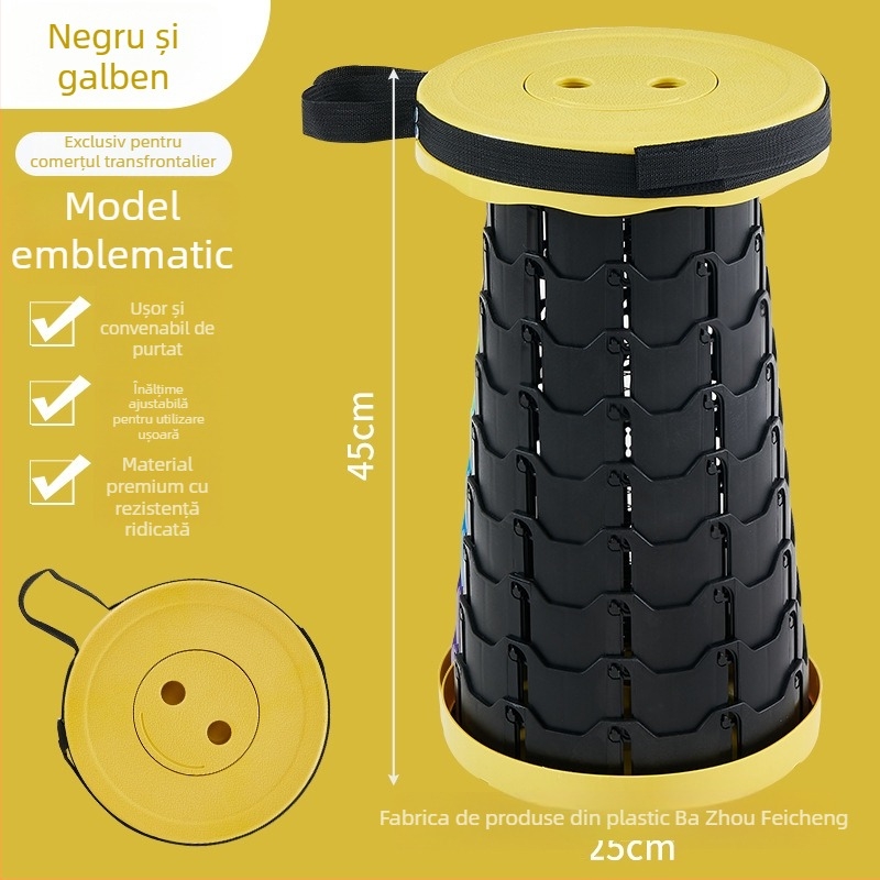 Taburet telescopic pliabil 3-a generație - material PP, pliabil, categorie: scaune pliabile