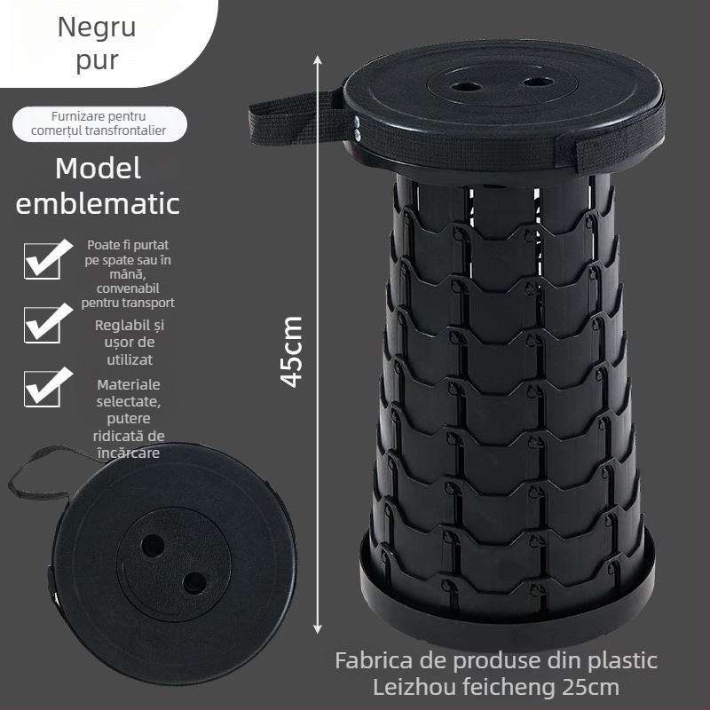 Taburet telescopic pliabil 3-a generație - material PP, pliabil, categorie: scaune pliabile