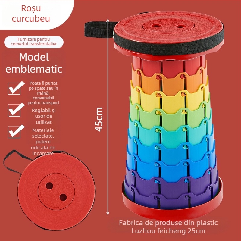 Taburet telescopic pliabil 3-a generație - material PP, pliabil, categorie: scaune pliabile