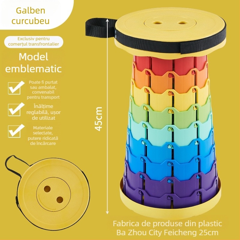 Taburet telescopic pliabil 3-a generație - material PP, pliabil, categorie: scaune pliabile
