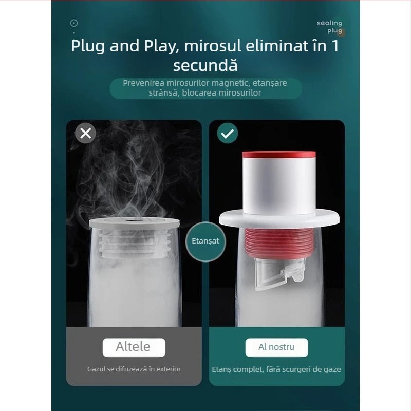 PP dop de etanșare pentru canalizare – bucătărie și baie — anti miros, protecție împotriva returului de apă, model de deodorare a conductei, universal pentru conducte